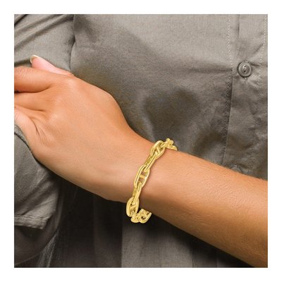 14K Yellow Gold 10.5mm Anchor Chain Bracelet – view 5