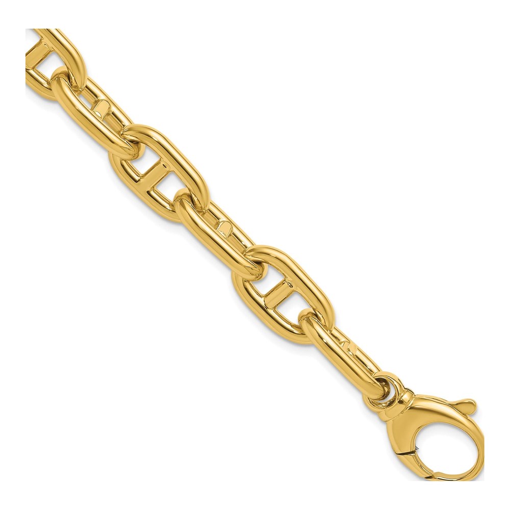Herco 14K Yellow Gold Polished 10.5mm Anchor Link 8.5 Inch Bracelet with Lobster Clasp