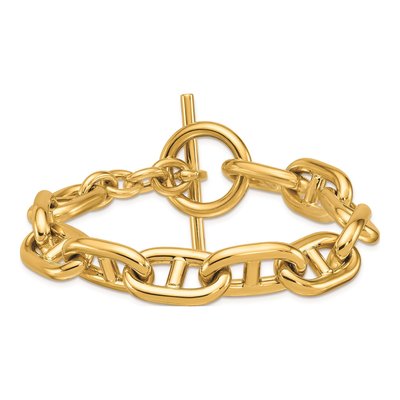14K Yellow Gold 12.5mm Toggle Anchor Chain Bracelet – view 5
