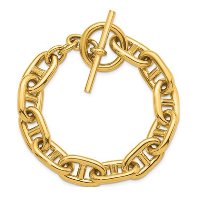 14K Yellow Gold 12.5mm Toggle Anchor Chain Bracelet – view 6