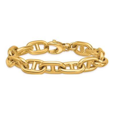 14K Yellow Gold 12.3mm Anchor Chain Bracelet – view 5
