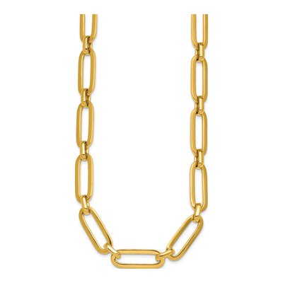 14K Yellow Gold 10.5mm Paperclip Chain – view 3