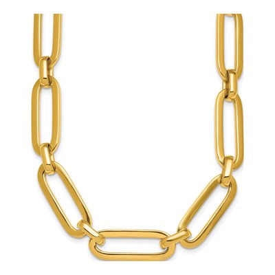 14K Yellow Gold 10.5mm Paperclip Chain
