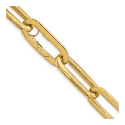 14K Yellow Gold 12mm Semi-Solid Paperclip Chain – view 5