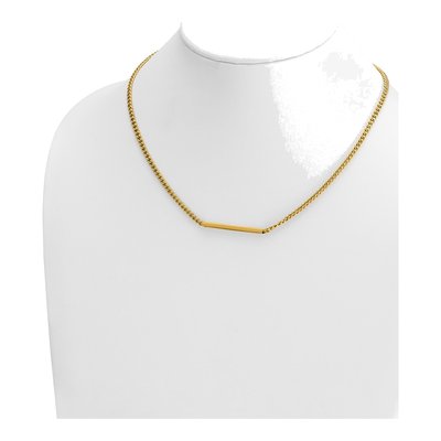14K Yellow Gold Curb Bar Necklace – view 4