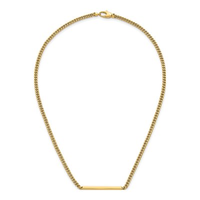 14K Yellow Gold Curb Bar Necklace – view 5