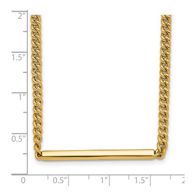 14K Yellow Gold Curb Bar Necklace – view 6