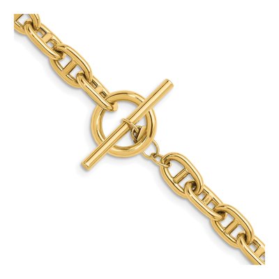 14K Yellow Gold 8mm Hollow Y-Drop Toggle Anchor Chain – view 4