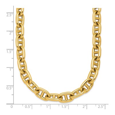 14K Yellow Gold 8mm Hollow Y-Drop Toggle Anchor Chain – view 5