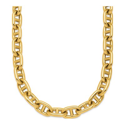 14K Yellow Gold 8mm Hollow Y-Drop Toggle Anchor Chain