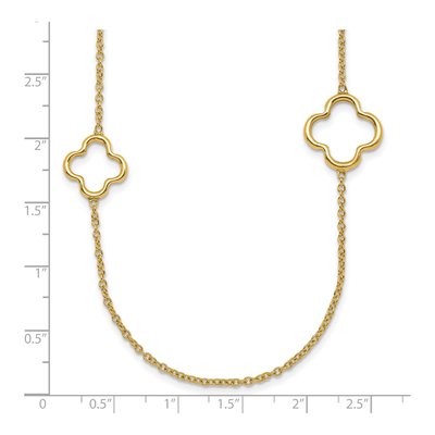 14K Yellow Gold Open Floral Station Necklace – view 6
