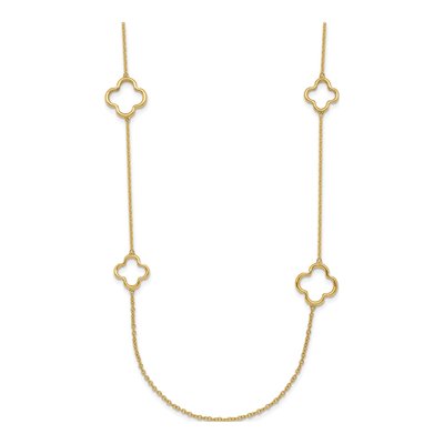 14K Yellow Gold Floral Station Necklace – view 3