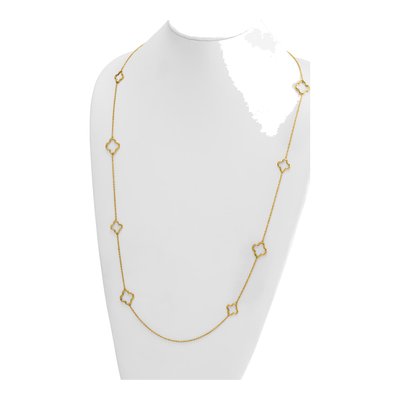 14K Yellow Gold Floral Station Necklace – view 4