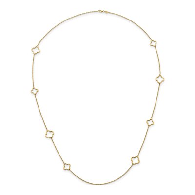 14K Yellow Gold Floral Station Necklace – view 5