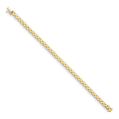 14K Yellow Gold 5mm 3-Row Panther Link Chain Bracelet – view 2