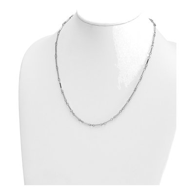 14K White Gold 3.2mm Bar Link Chain – view 4