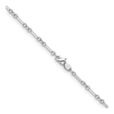 14K White Gold 3.2mm Bar Link Chain – view 5