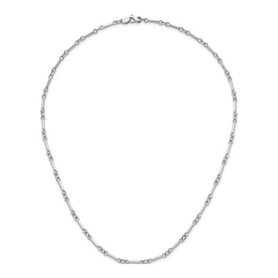 14K White Gold 3.2mm Bar Link Chain – view 6