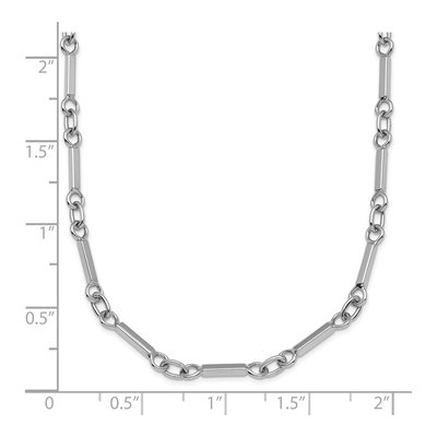 14K White Gold 3.2mm Bar Link Chain – view 7