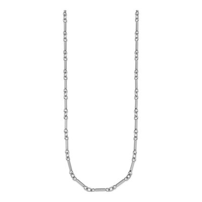 14K White Gold 3.2mm Bar Link Chain – view 3