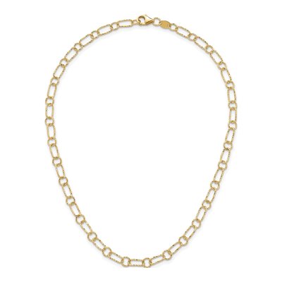 14K Yellow Gold 16-inch Twisted Fancy Link Necklace – view 6