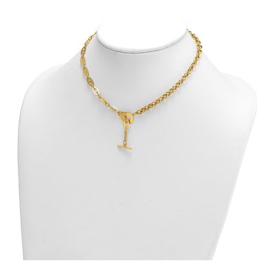 14K Yellow Gold Anchor Link Toggle Necklace – view 4