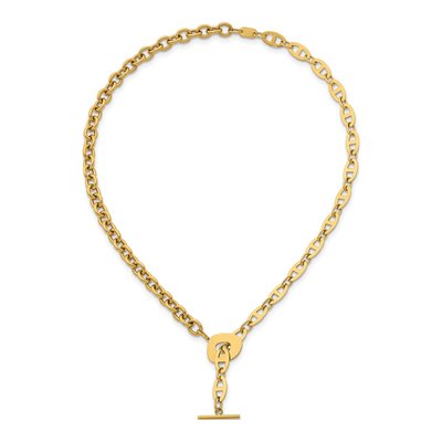 14K Yellow Gold Anchor Link Toggle Necklace – view 5