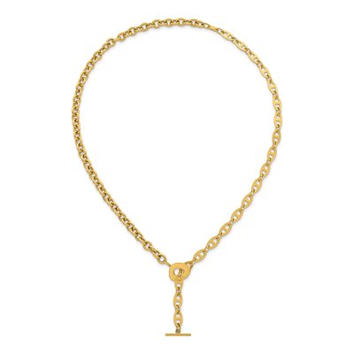 14K Yellow Gold Anchor Toggle Necklace – view 5