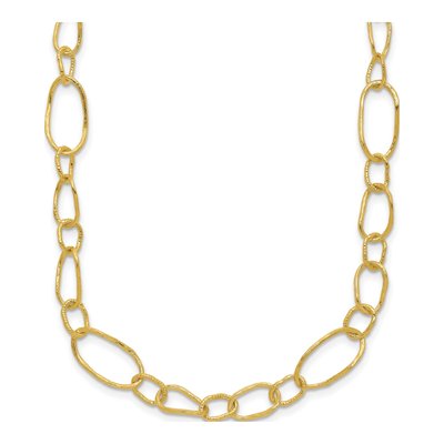 14K Yellow Gold Fancy Link Toggle Necklace