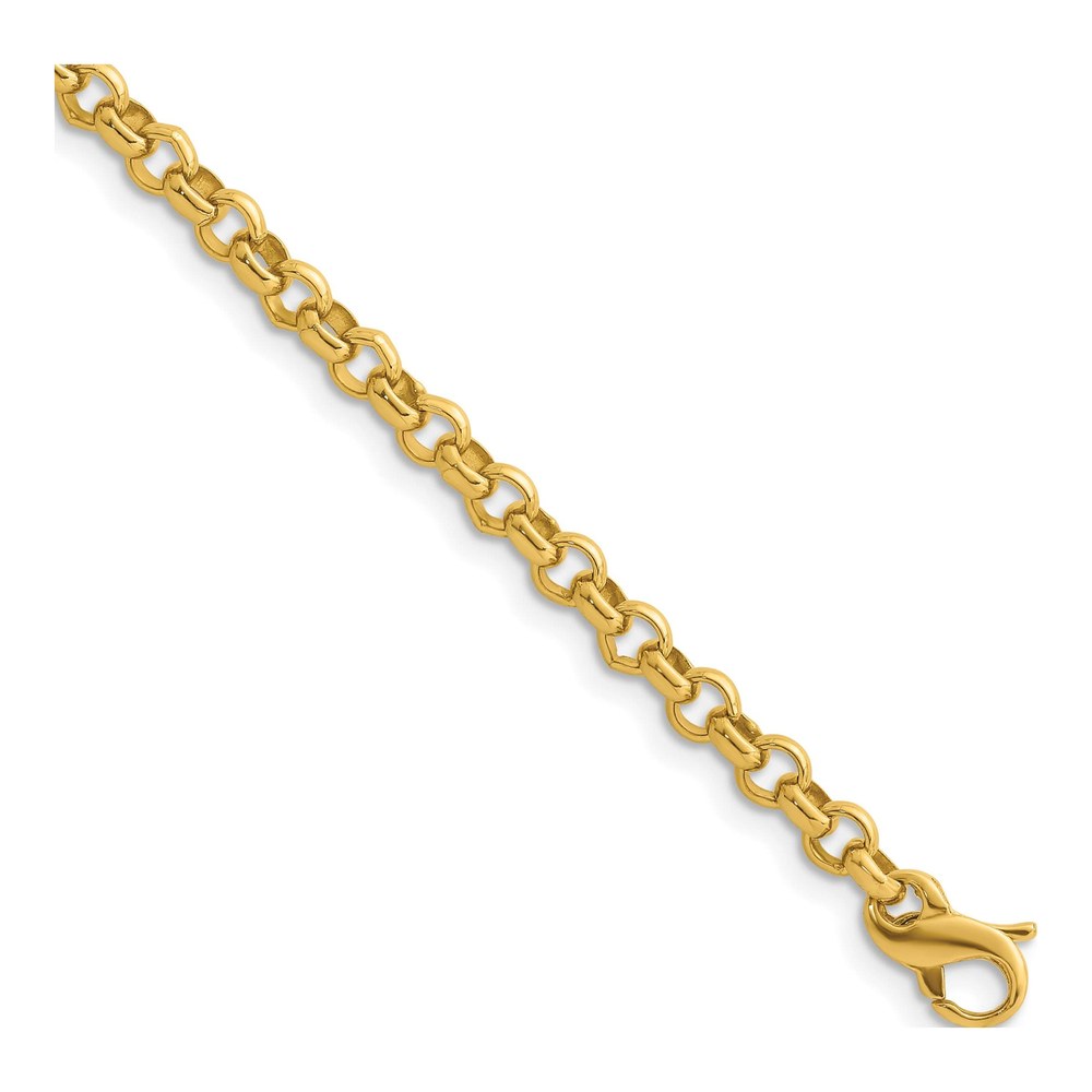 Herco 14K Yellow Gold Polished 4.3mm Solid Rolo 30 Inch Chain Necklace with Lobster Clasp