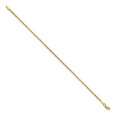 14K Yellow Gold 1.9mm Diamond-Cut Rope Chain Bracelet – view 2