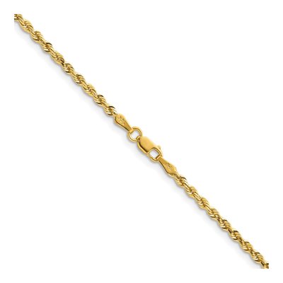 14K Yellow Gold 2.5mm Rope Chain Bracelet – view 3