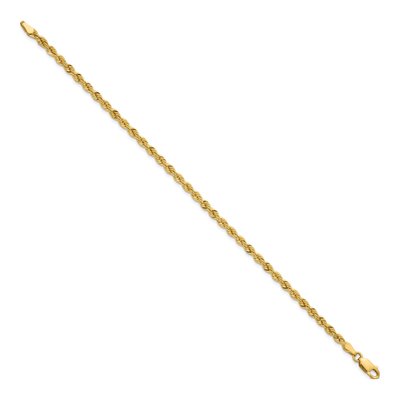14K Yellow Gold 3.1mm Rope Chain Bracelet – view 2
