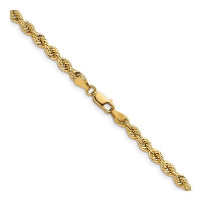 14K Yellow Gold 3.8mm Diamond-Cut Rope Chain Bracelet – view 3