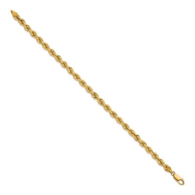 14K Yellow Gold 4.8mm Rope Chain Bracelet – view 3