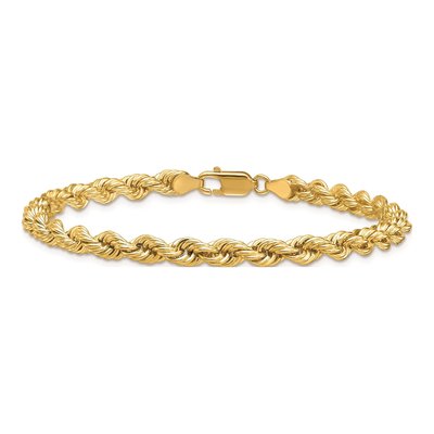 14K Yellow Gold 4.8mm Rope Chain Bracelet – view 5