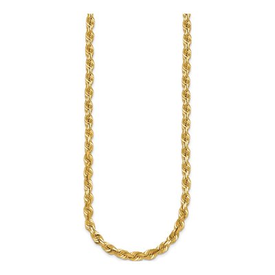 14K Yellow Gold 5.3mm Diamond-Cut Rope Chain – view 2