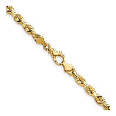 14K Yellow Gold 5.3mm Diamond-Cut Rope Chain – view 3