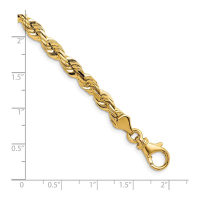 14K Yellow Gold 5.3mm Diamond-Cut Rope Chain – view 4