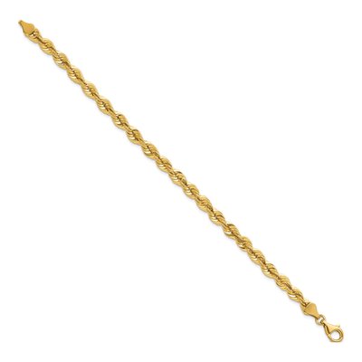 14K Yellow Gold 5.4mm Rope Chain Bracelet – view 2