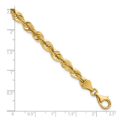 14K Yellow Gold 5.4mm Rope Chain Bracelet – view 3