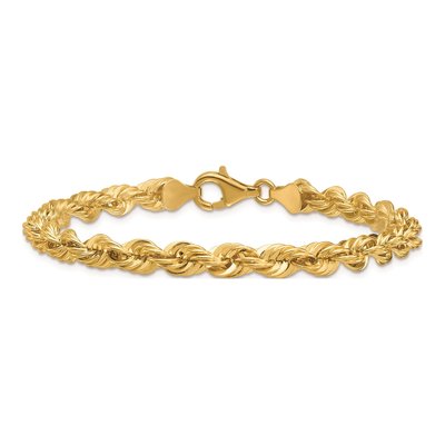 14K Yellow Gold 5.4mm Rope Chain Bracelet – view 4