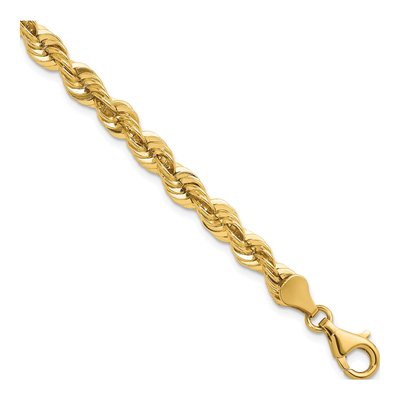 14K Yellow Gold 5.4mm Rope Chain Bracelet