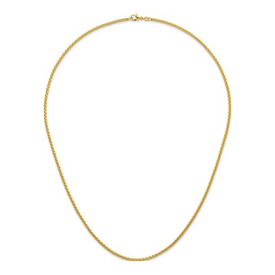 14K Yellow Gold 2.7mm Round Box Chain – view 7
