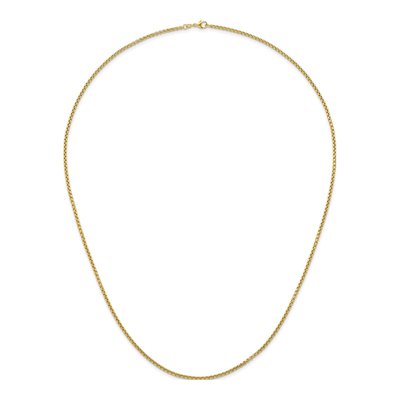 14K Yellow Gold 2.7mm Round Box Chain – view 7