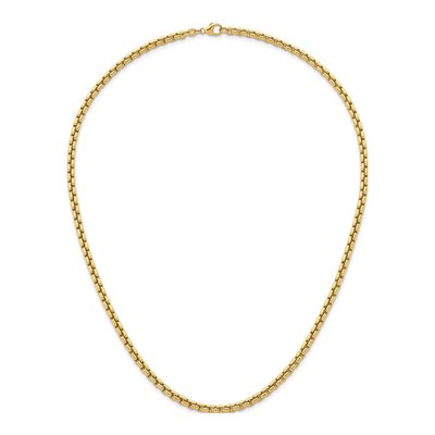 14K Yellow Gold 4mm Round Box Chain – view 6