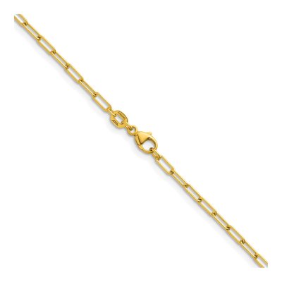 14K Yellow Gold 2.5mm Paperclip Chain – view 4