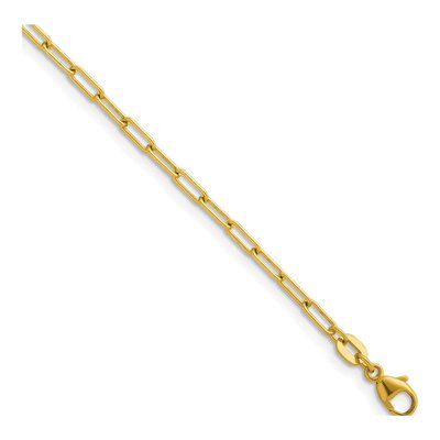 14K Yellow Gold 2.5mm Paperclip Chain