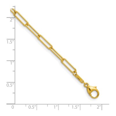 14K Yellow Gold 3.4mm Paperclip Chain – view 7