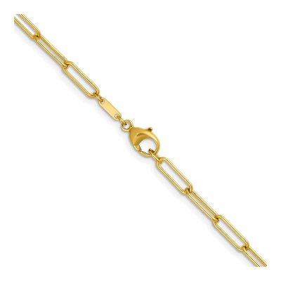 14K Yellow Gold 3.4mm Paperclip Chain – view 4